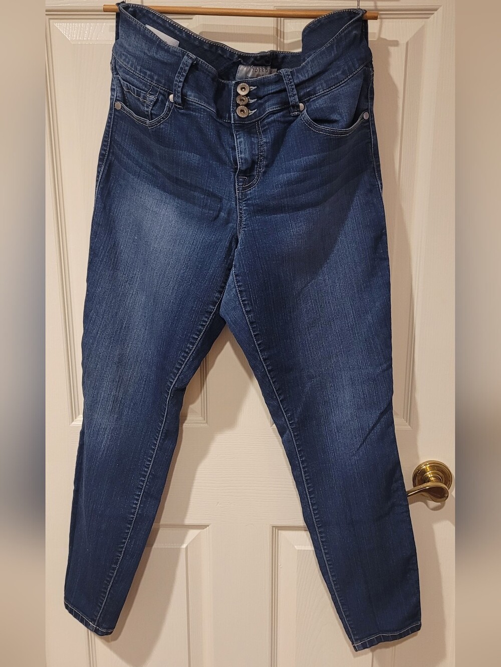 torrid Indigo Stretch Skinny Jeans with Triple Button